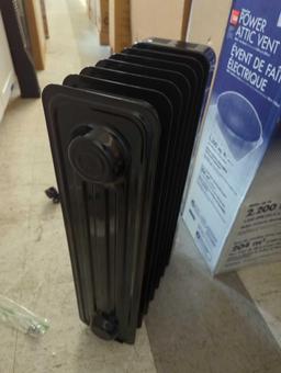 Pelonis 1,500-Watt Oil-Filled Radiant Electric Space Heater with Thermostat, Appears to be Used in