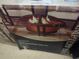 Hampton Bay 34 in. Whitlock Cast Iron Fire Pit, Approximate Dimensions - 23" H x 34" W x 34" D,
