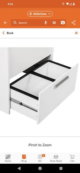 AGH Deco Alaska White Lateral File Cabinet, Model AK4500LFWW, Approximate Dimensions - 30" H x 30" W