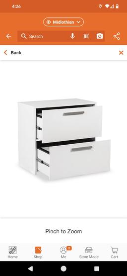AGH Deco Alaska White Lateral File Cabinet, Model AK4500LFWW, Approximate Dimensions - 30" H x 30" W