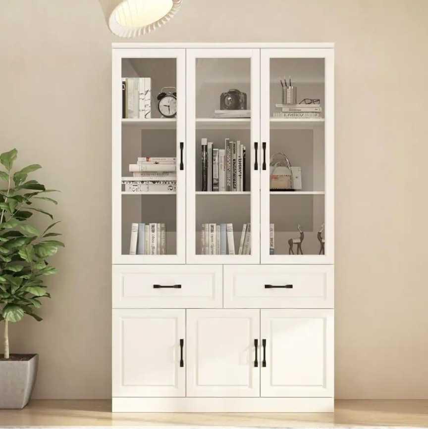 Lot of 2 Boxes to Make FuFu & GaGa 8-Shelf White Wood Standard Bookcase With Adjustable Shelves,