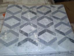 Lot of 39 Sheets of Daltile Xpress Mosaix Peel 'N Stick Moonstone 18 in. x 14 Marble Hinge Mosaic