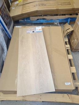 Pallet of Assorted Life Proof Sample Flooring Displays, Including Dusk Cherry, Sterling Oak,