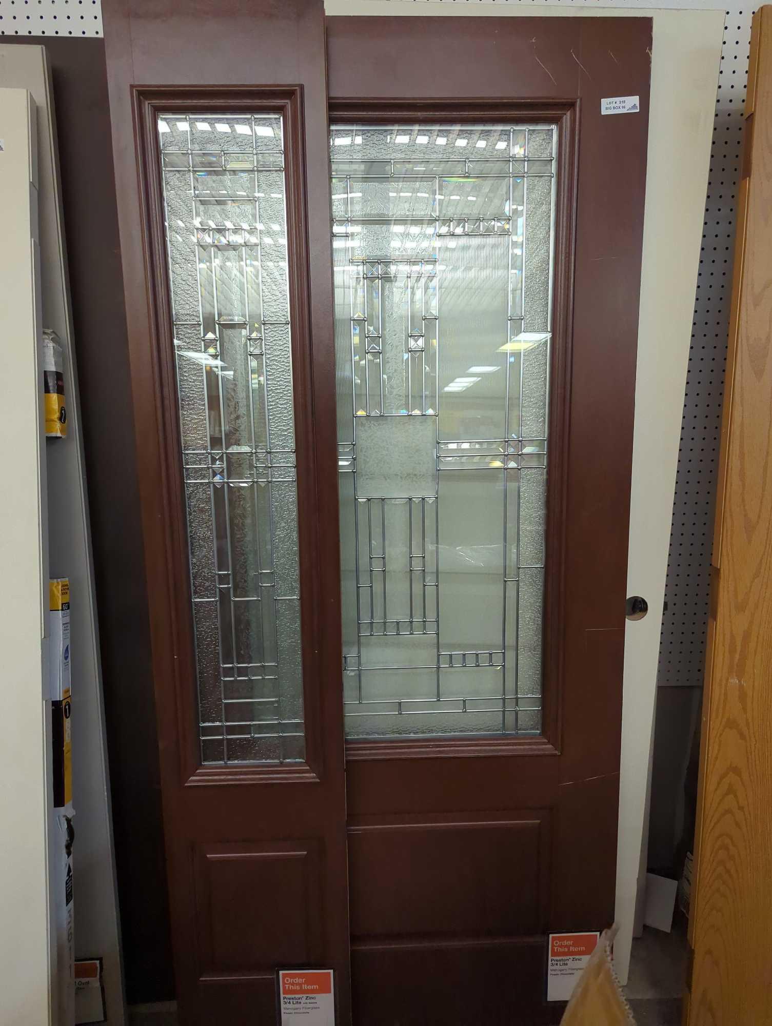 (Store Model Door) Feather River Doors Preston Zinc 3/4 Lite With One Side Lite in Color Chocolate,