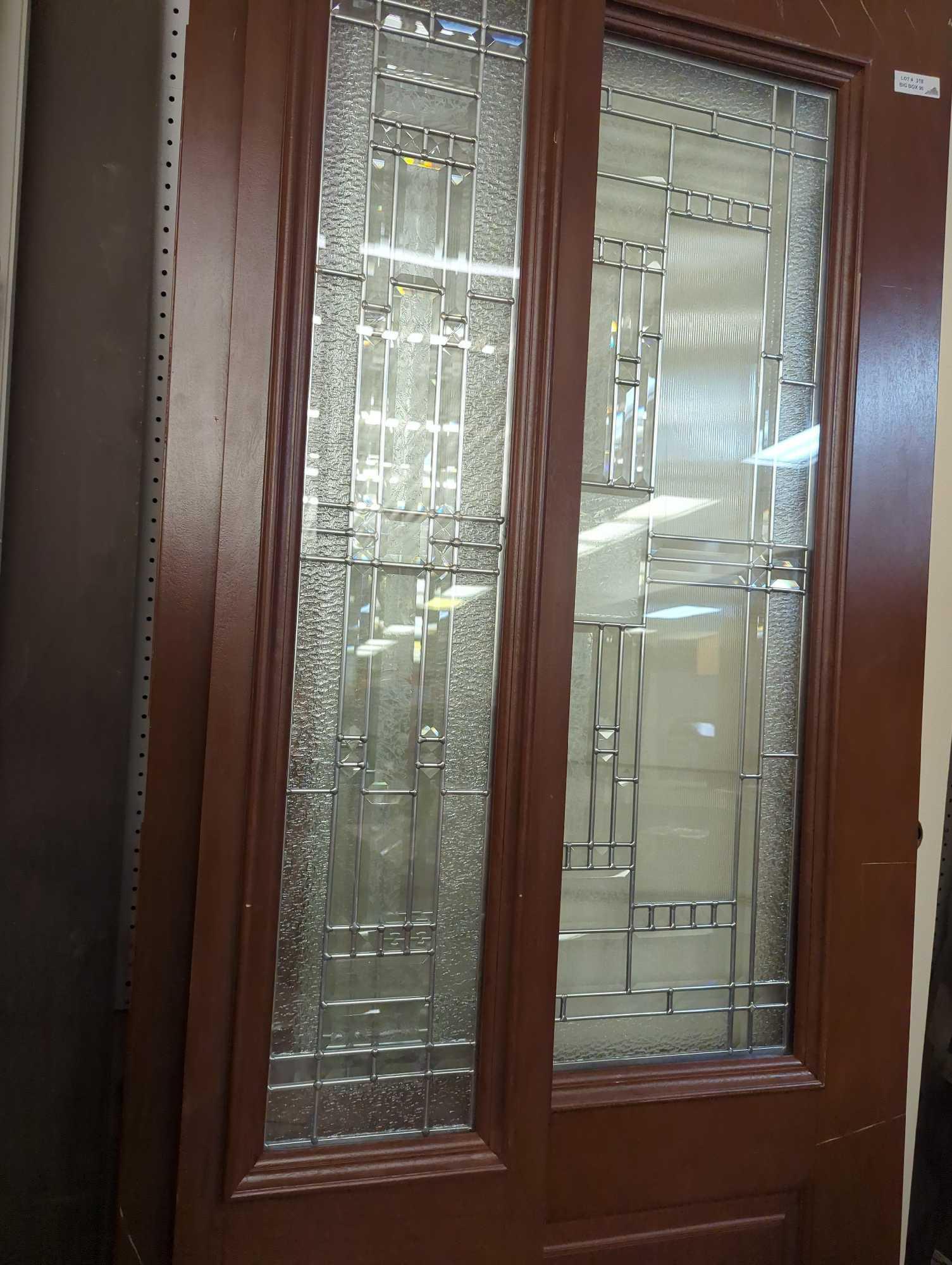 (Store Model Door) Feather River Doors Preston Zinc 3/4 Lite With One Side Lite in Color Chocolate,