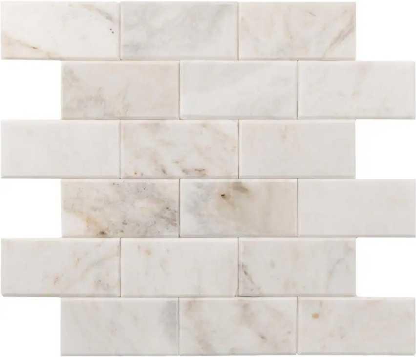 Lot of 16 Sheets of Daltile Xpress Mosaix Peel 'N Stick Daphne White Polished 14 in. x 12 in. Marble
