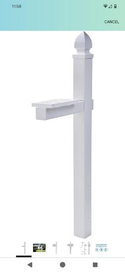 Gibraltar Mailboxes Arden In-Ground Mailbox Post Kit in White (Mailbox Sold Separately), Model