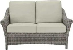 (Fragile/Heavy Bring Own Help) Hampton Bay Chasewood Brown Wicker Outdoor Patio Loveseat and Coffee