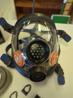 Parcil Safety Full Face Organic Vapor Respirator and Gas Mask with 2 Bayonet Style P-A-3 Replacement