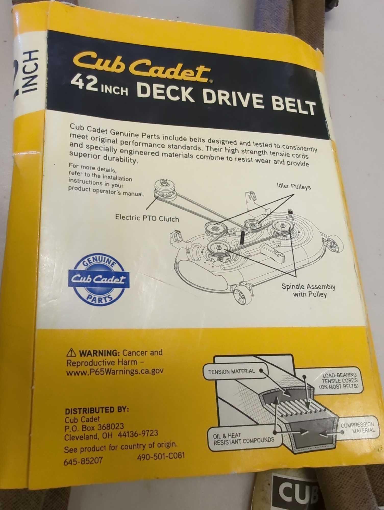 Cub Cadet Original Equipment Deck Drive Belt for Select 42 in. Zero Turn Lawn Mowers OE# 754P06134.