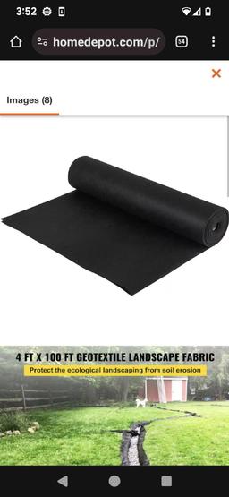 VEVOR 4 ft. x 100 ft. Geotextile Landscape Fabric 8 oz. Heavy-Duty Needle-Punched PP Garden Weed
