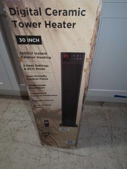 Pelonis 30 in. 1500-Watt Digital Tower Ceramic Heater, Appears to be New in Open Box Do to Being In