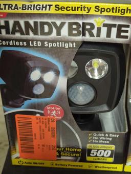 Lot of 2 HANDY BRITE 500 Lumens Multi-Location Cordless Motion-Activated Sensor LED Spotlight,