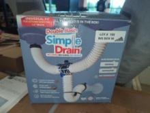 SIMPLE DRAIN (Missing 3rd Hose) 1-1/2 in. White Rubber Threaded All-in-One Drain Kit for Double