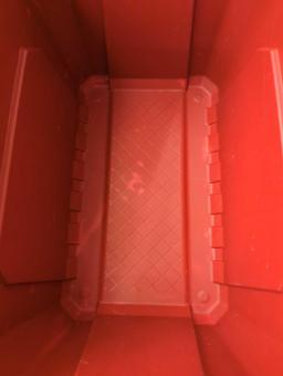 Husky 20-Gal. Professional Duty Waterproof Storage Container with Hinged Lid in Red, Appears to be