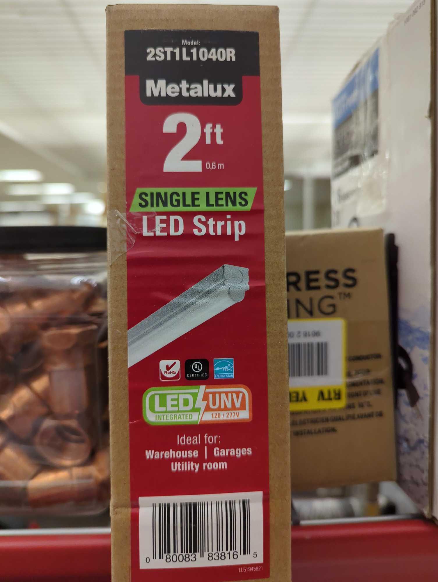 Metalux 2 ft. 16-Watt Equivalent, Integrated LED, White Finish, Strip Light Fixture, 4000K, 1150
