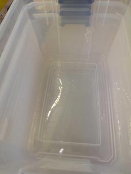 (No Lids) Lot of 3 Sterilite 76-Qt. Stacker Box, No Lids, Appears to be New Does Have Cracks And Is