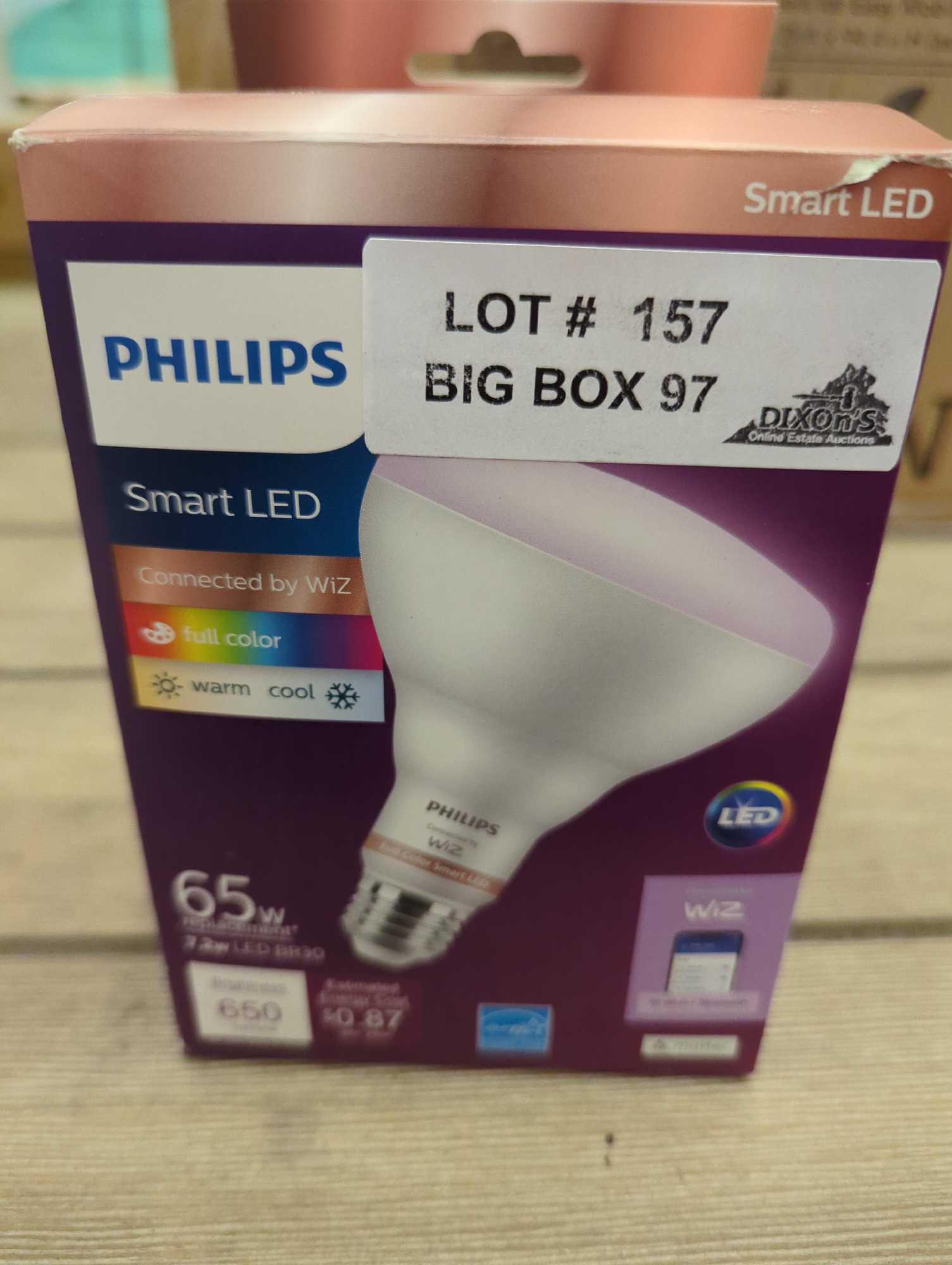 Philips 65-Watt Equivalent BR30 LED Smart Wi-Fi Color Changing Light Bulb Powered by WiZ with
