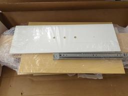 Box of 3 Closet Evolution 8 in. H x 24 in. W White Wood Drawer, Appears to be New in Factory Sealed