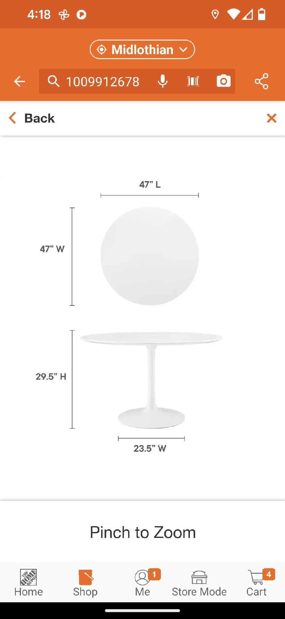 (2 Boxes) MODWAY 48 in. Lippa in White Round Wood Top Dining Table, The Base Is One Box And the Top