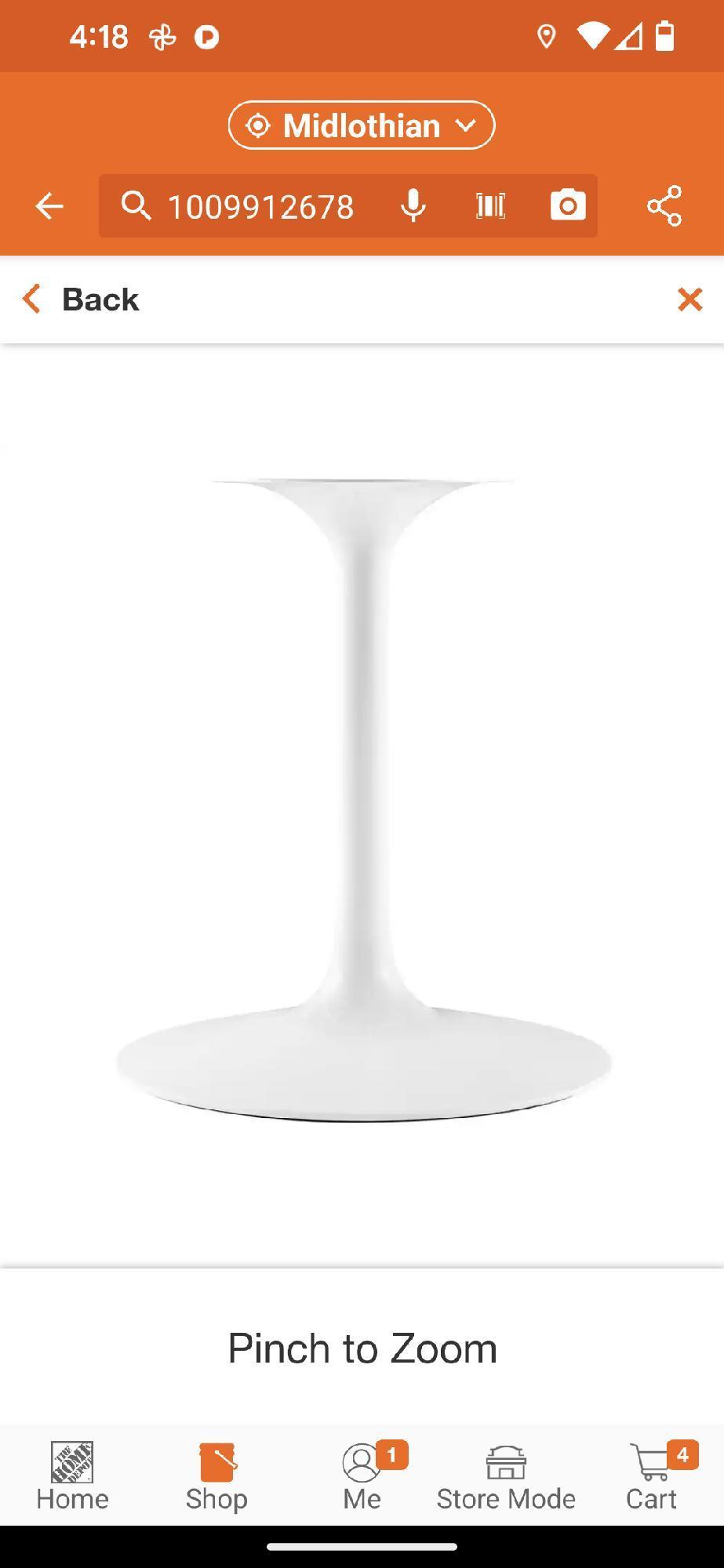 (2 Boxes) MODWAY 48 in. Lippa in White Round Wood Top Dining Table, The Base Is One Box And the Top