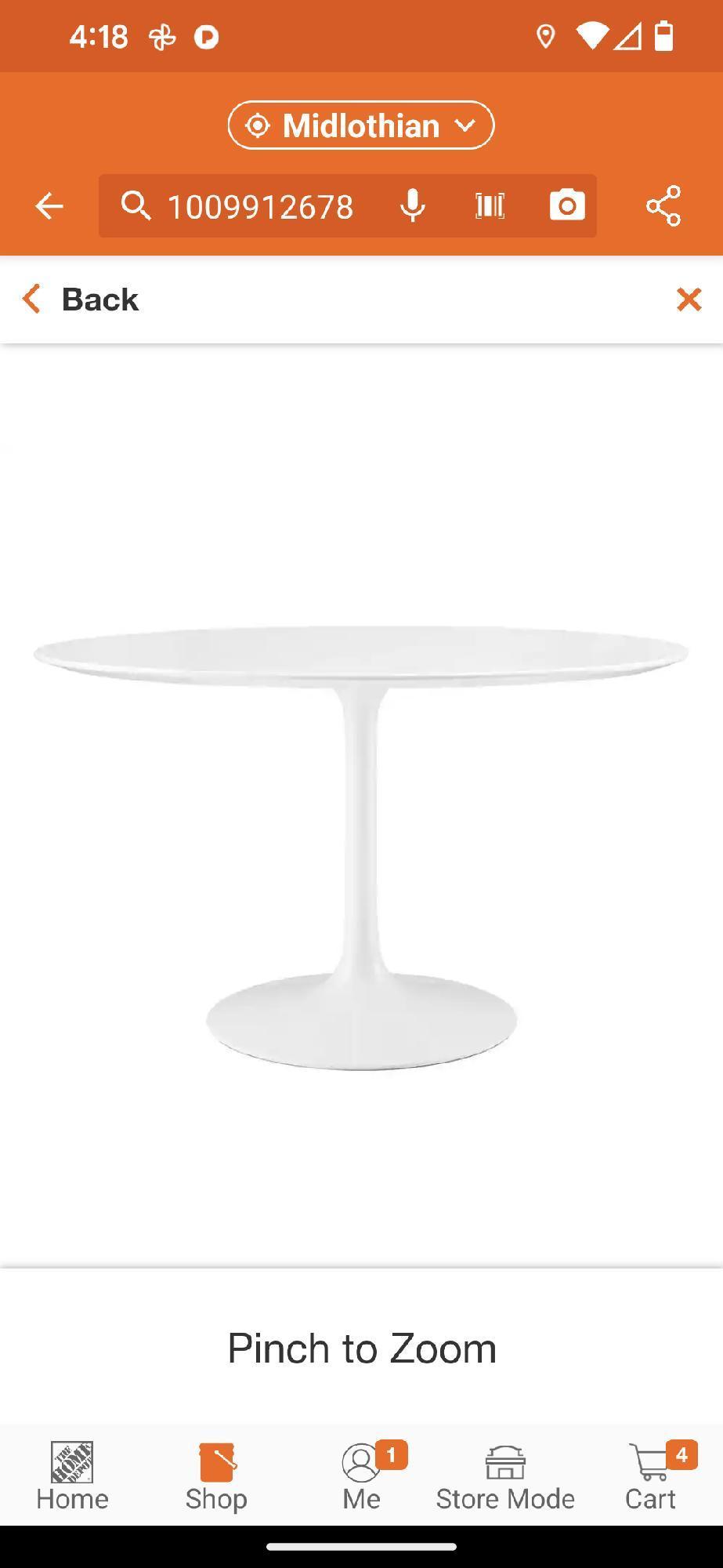 (2 Boxes) MODWAY 48 in. Lippa in White Round Wood Top Dining Table, The Base Is One Box And the Top