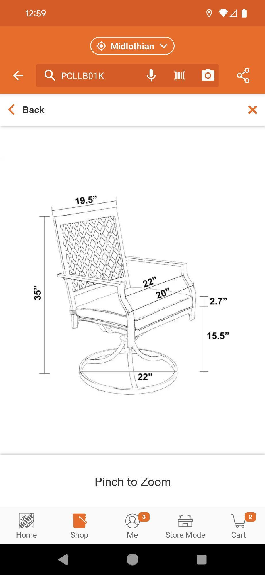 PHI VILLA Black Metal Elegant Patio Outdoor Dining Swivel Chair with Beige Cushion (2-Pack), Model