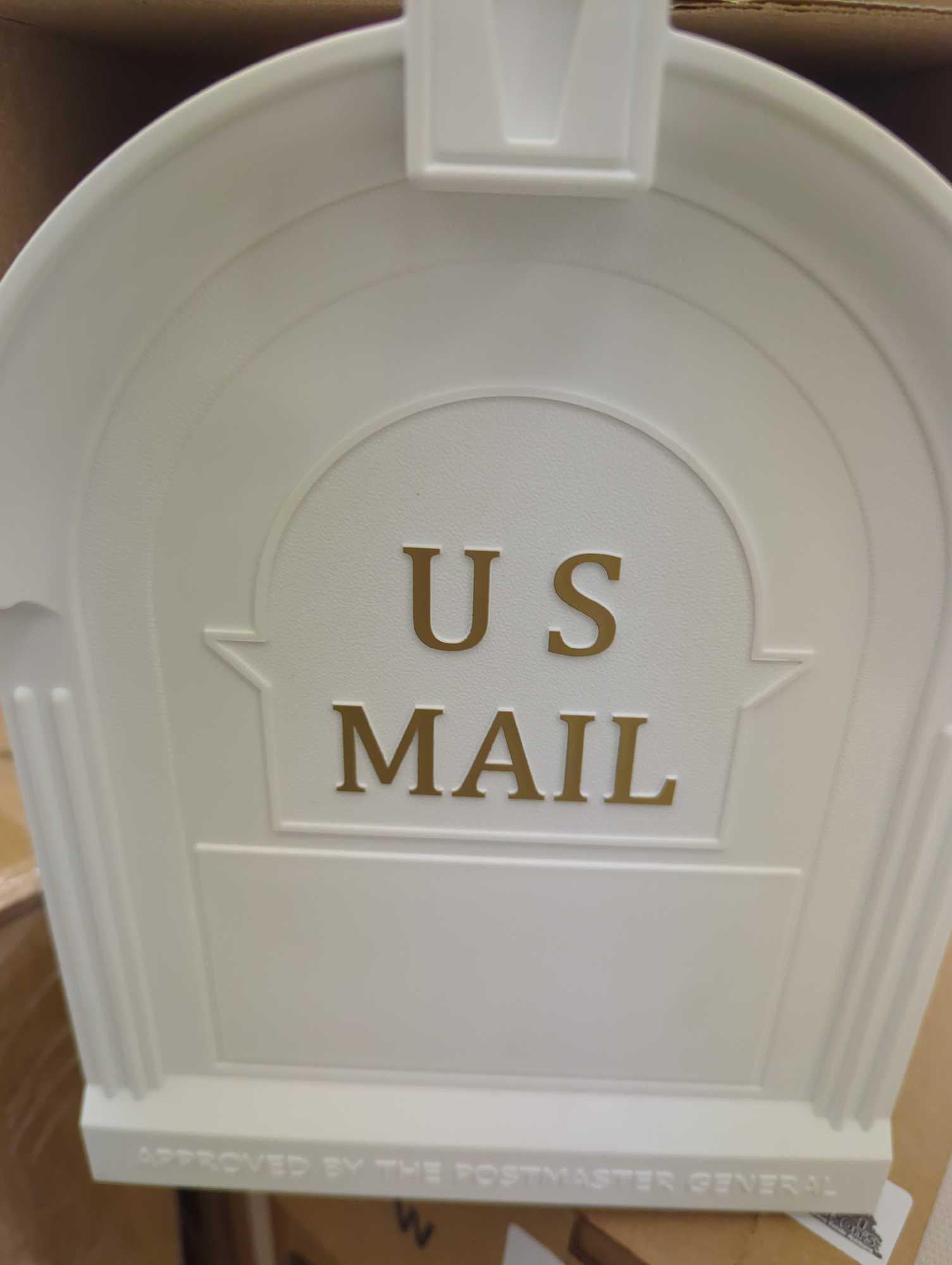 Postal PRO Ambrose White Post Mount Mailbox, Appears to be New in Factory Package Retail Price Value