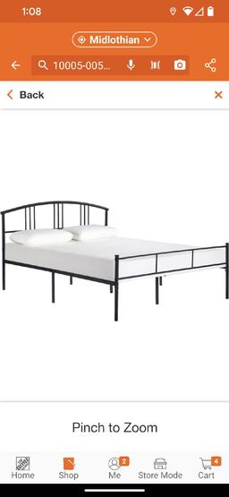 (Frame Only) VECELO Victorian Style Bed Frames, Black Metal Frame Full Platform Bed with Headboard,