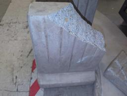 Old World Concrete Curved Garden Bench, 1 Bench Leg Needs Repaired as it was Broken during Shipment