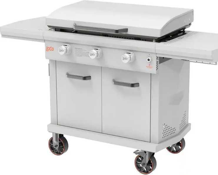 Loco (Damaged) Series II 36 in. 3-Burner Digital Propane SmartTemp Flat Top Grill / Griddle in Chalk