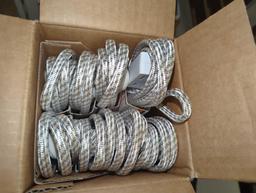Box of 8 HDX 10 ft. 16-Gauge/2 White Braided Extension Cord, Retail Price $3/Each, Appears to be