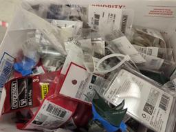 8.2 LBS Box lot of various items including hex bolts, sheet, metal screws, machine screws, Wing