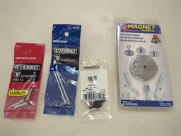 9.0 LBS Box lot of various items including fender washers, machine screws, cap nut, nylon lock nuts,