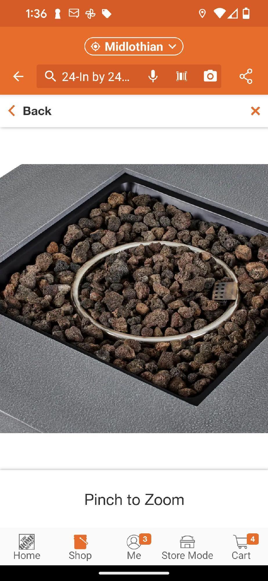 Home Decorators Collection 34 in. x 24 in. Envirostone Propane Gas Brown Fire Pit with Lava Rocks,