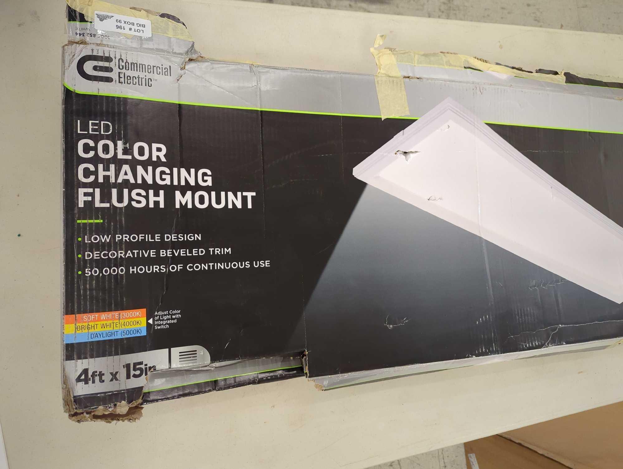 Commercial Electric 48 in. x 15 in. Low Profile Matte White Color Selectable LED Flush Mount Ceiling
