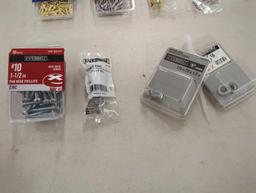 8.2 lbs Box lot of various items including fender washers, lock washers, nylon lock nuts, machine