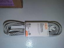 Box of 8 HDX 10 ft. 16-Gauge/2 White Braided Extension Cord, Retail Price $3/Each, Appears to be