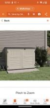 Suncast Stow-Away 3 ft. 8 in. x 5 ft. 11 in. Resin Horizontal Storage Shed, Appears to be New in