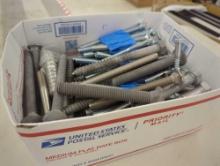 47.0 lbs Box lot of large screws in varying sizes. Comes as is shown in photos. Appears to be new