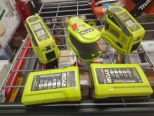 Lot of 5 Ryobi Items Including (2) 40V Lithium-Ion Chargers (Tool ONLY - Cords NOT Included) (Retail