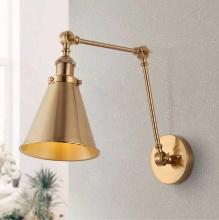 JONATHAN Y Rover 7 in. Adjustable Arm Metal Brass LED Wall Sconce, Retail Price $61, Appears to be