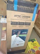 Louisville Ladder (7 ft.- 10 ft. Ceiling Height) Aluminum Attic Ladder (22.5 in. x 54 in. Rough