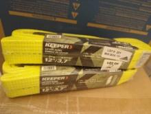 Lot of 2 Keeper 2 in. x 12 ft. 1 Ply Lift Sling with Flat Loop, Model 02616, Retail Price $20/Each,