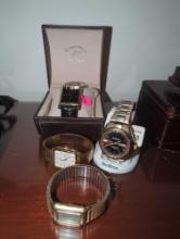 (BR1) LOT OF 4 WRIST WATCHES, BEVERLY HILLS POLO CLUB, BULOVA, TIMEX, AND ARMITRON.