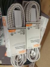 Lot of 3 HDX Extension Cords Including (2) 10 ft. 16-Gauge/2 White Braided Extension Cord (Retail