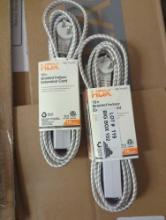 Lot of 3 HDX Extension Cords Including (2) 10 ft. 16-Gauge/2 White Braided Extension Cord (Retail