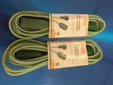 Lot of 3 HDX Extension Cords Including (2) 10 ft. 16-Gauge/2 Green Braided Extension Cord (Retail