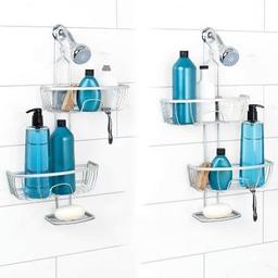 NeverRust Aluminum 4-Way Adjustable Shower Caddy in Satin Chrome