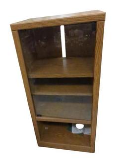Sauder Wooden Entertainment Center with Glass Door and 3 Shelves 22 in x 16 in x 48 in